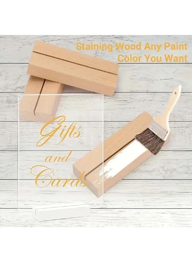Transparent Acrylic Sign Board With Wooden Stand 3 94x5 5 Inches DIY Wedding Table Sign - Image 5